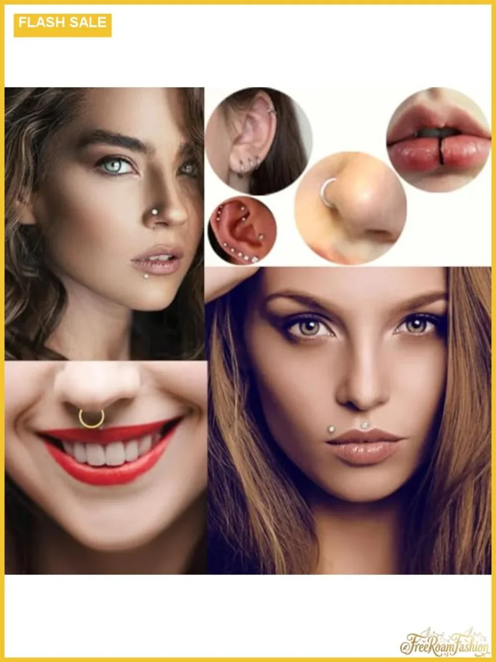 316L Surgical Steel Piercing Jewelry Set for Nose, Lip, Septum, Ear